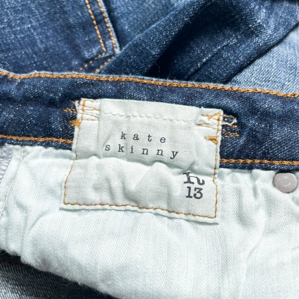 R13 Kate Skinny Jean Howell Indigo Angled Fray Hem Size 28 NEW NWT - Picture 6 of 15